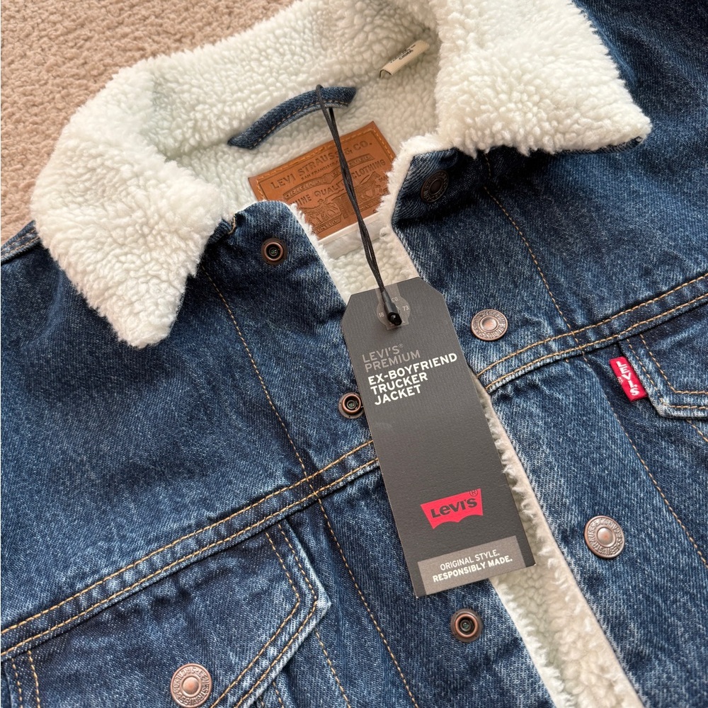 Levi's Blue Denim Sherpa Trucker Jacket
